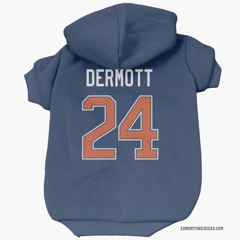 Travis Dermott Blue Edmonton Oilers Cat & Dog Pet Hoodie