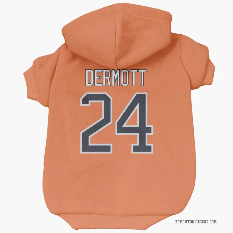 Travis Dermott Orange Edmonton Oilers Cat & Dog Pet Hoodie