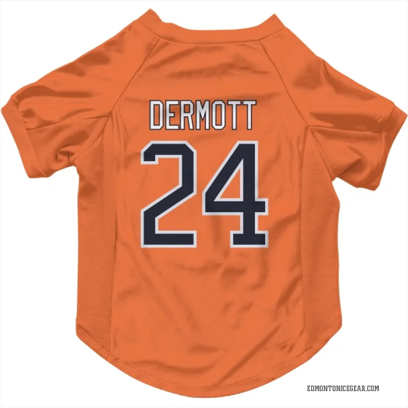 Travis Dermott Orange Edmonton Oilers Cat & Dog Pet Jersey